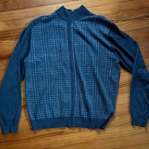 Neiman Marcus Wool Blend Zip-Up Sweater (XL)